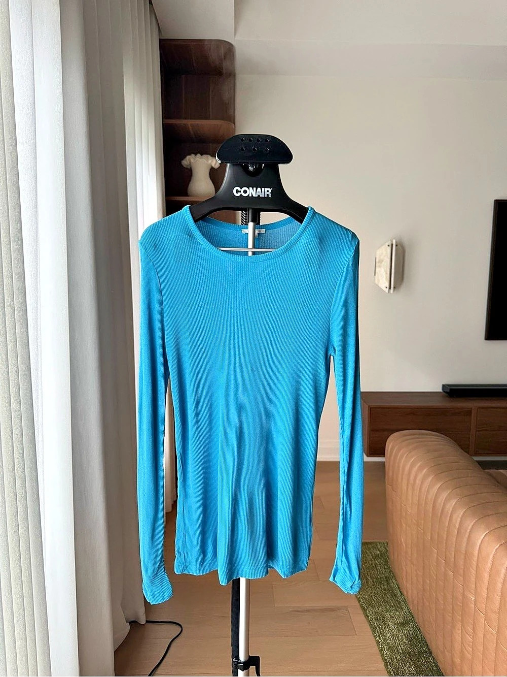 COS Long Sleeve Top in Blue Size Large